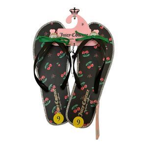 Juicy Couture Slurpy Flip Flops Cherry Sz 9 NWT
